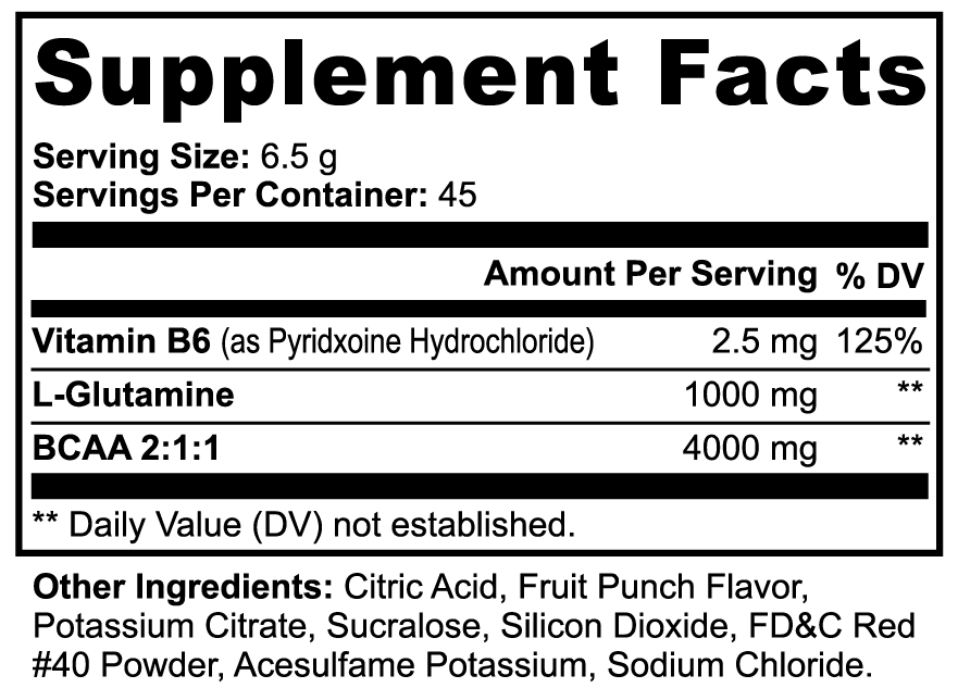 DRYVE BCAA Shock Powder (Fruit Punch)